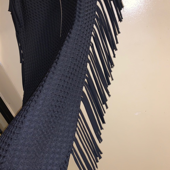 ENGLISH FACTORY fringe black sheath dress - Picture 5 of 11